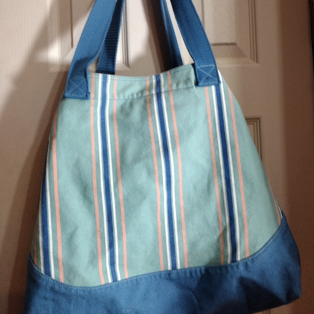 LIFE IS GOOD Love Heart Beach  LARGE CANVAS TOTE BAG EUC - Picture 7 of 9